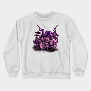 Octopus playing drums musician Crewneck Sweatshirt